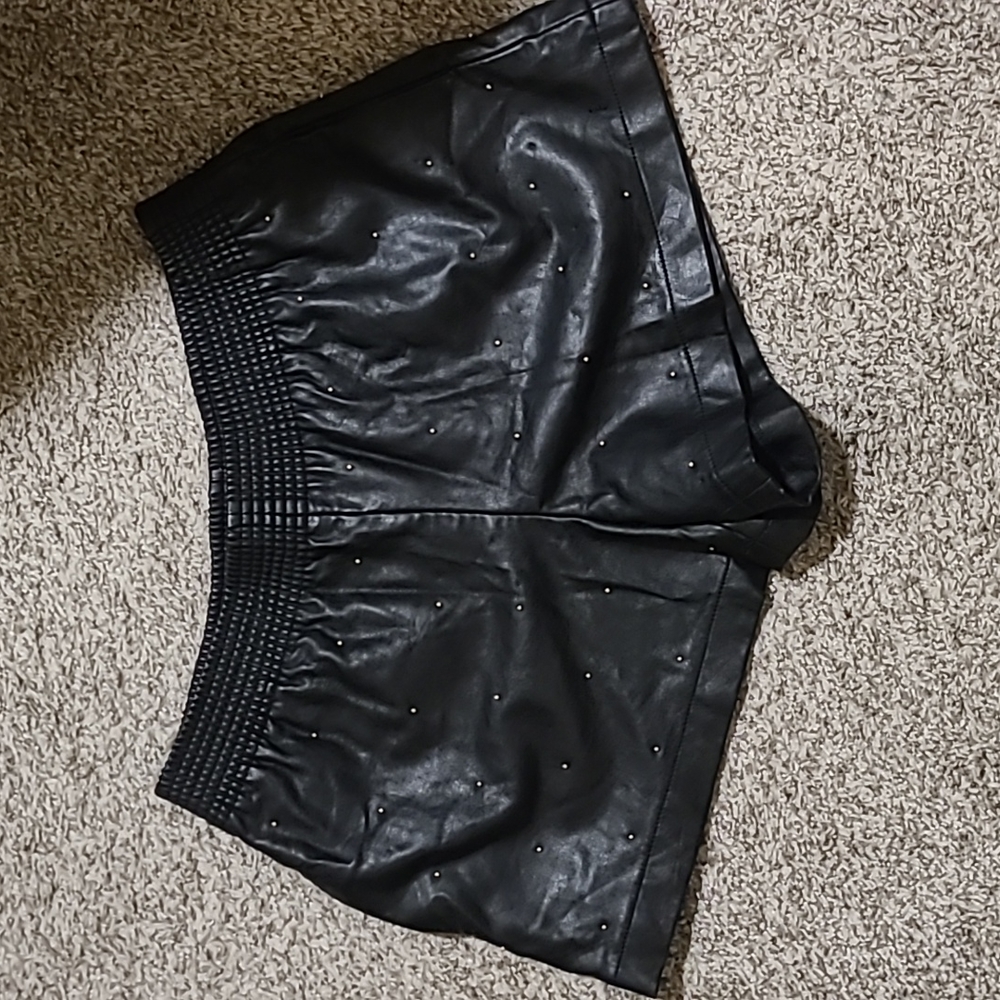 Club Monaco faux leather shorts